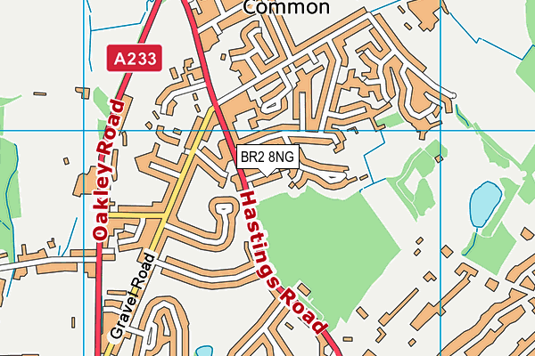 BR2 8NG map - OS VectorMap District (Ordnance Survey)