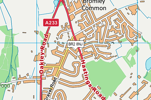 BR2 8NJ map - OS VectorMap District (Ordnance Survey)