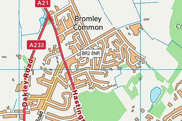 BR2 8NR map - OS VectorMap District (Ordnance Survey)