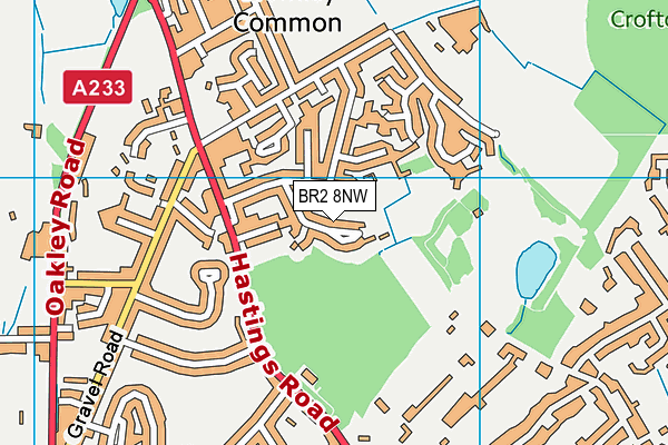BR2 8NW map - OS VectorMap District (Ordnance Survey)