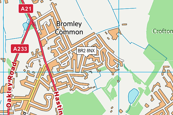 BR2 8NX map - OS VectorMap District (Ordnance Survey)