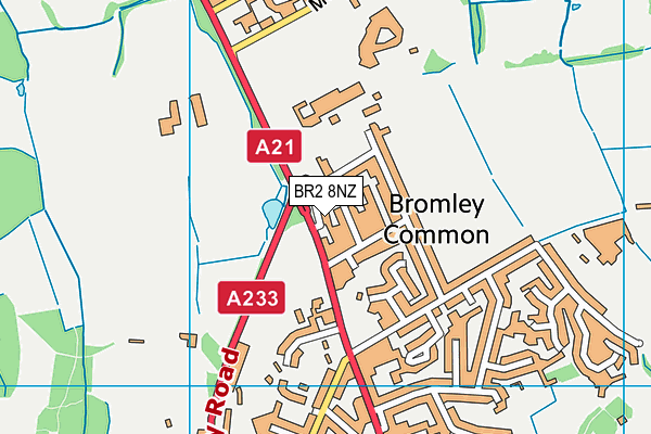 BR2 8NZ map - OS VectorMap District (Ordnance Survey)