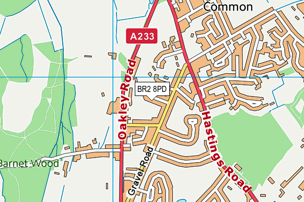BR2 8PD map - OS VectorMap District (Ordnance Survey)