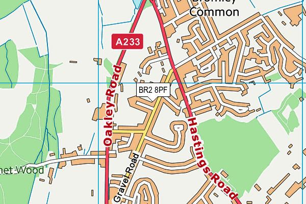 BR2 8PF map - OS VectorMap District (Ordnance Survey)