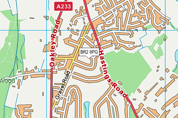 BR2 8PG map - OS VectorMap District (Ordnance Survey)