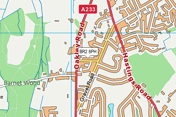 BR2 8PH map - OS VectorMap District (Ordnance Survey)
