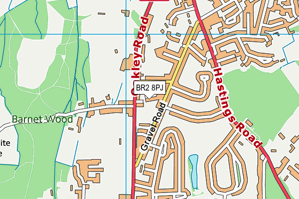 BR2 8PJ map - OS VectorMap District (Ordnance Survey)