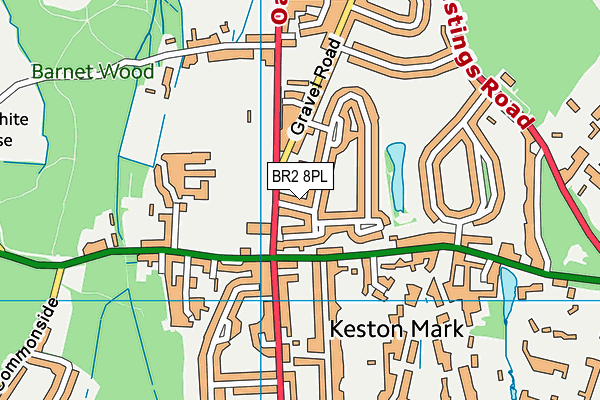 BR2 8PL map - OS VectorMap District (Ordnance Survey)