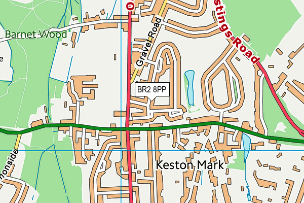 BR2 8PP map - OS VectorMap District (Ordnance Survey)