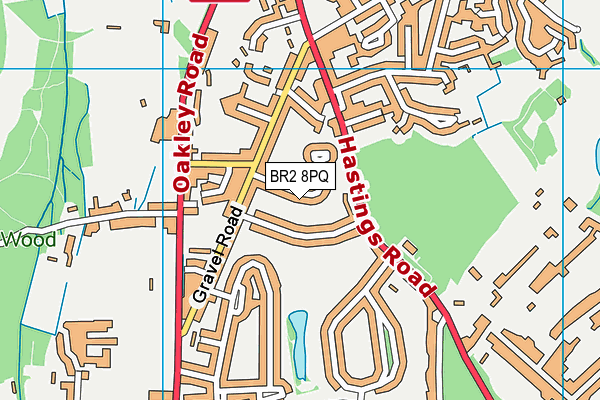 BR2 8PQ map - OS VectorMap District (Ordnance Survey)