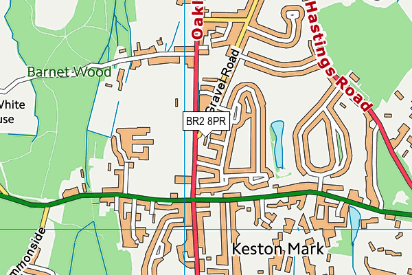 BR2 8PR map - OS VectorMap District (Ordnance Survey)