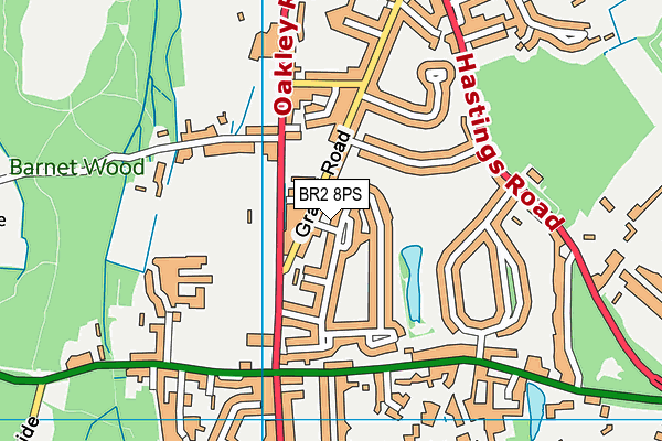 BR2 8PS map - OS VectorMap District (Ordnance Survey)