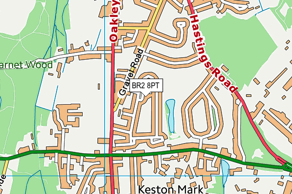 BR2 8PT map - OS VectorMap District (Ordnance Survey)
