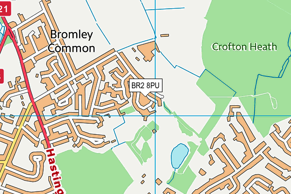 BR2 8PU map - OS VectorMap District (Ordnance Survey)
