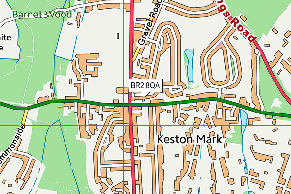 BR2 8QA map - OS VectorMap District (Ordnance Survey)