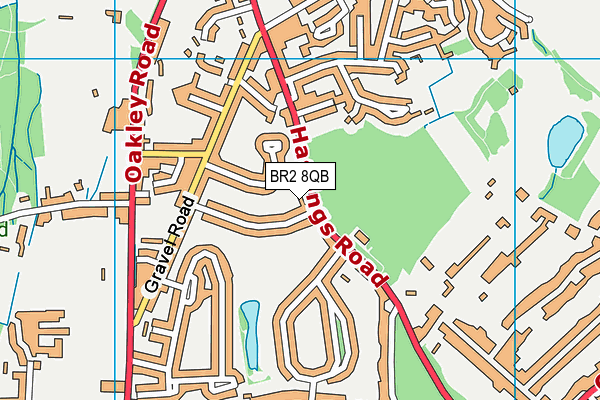 BR2 8QB map - OS VectorMap District (Ordnance Survey)