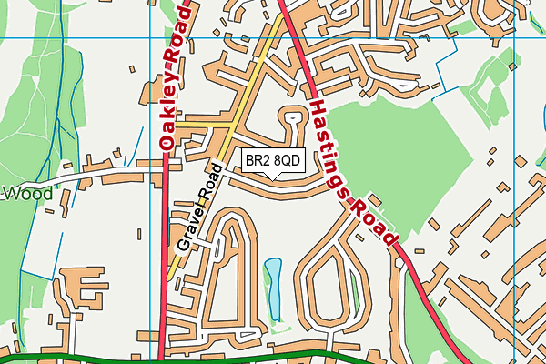BR2 8QD map - OS VectorMap District (Ordnance Survey)