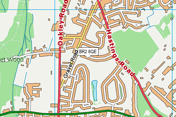BR2 8QE map - OS VectorMap District (Ordnance Survey)
