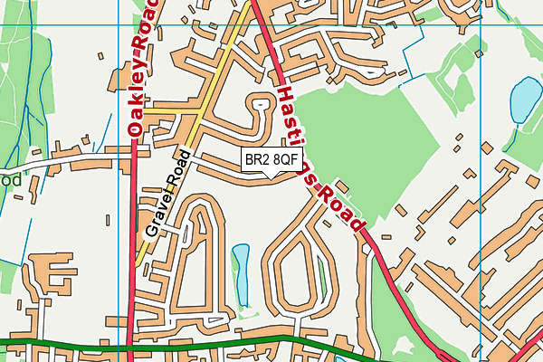 BR2 8QF map - OS VectorMap District (Ordnance Survey)