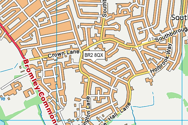 BR2 8QX map - OS VectorMap District (Ordnance Survey)