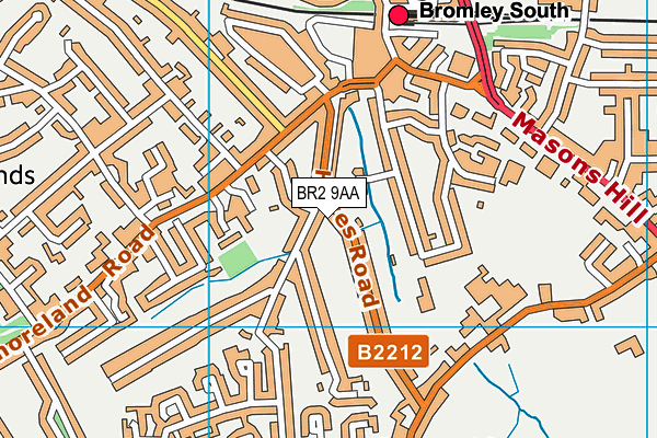 BR2 9AA map - OS VectorMap District (Ordnance Survey)