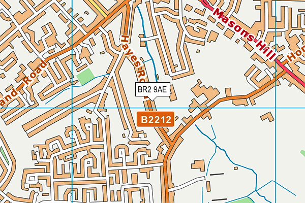 BR2 9AE map - OS VectorMap District (Ordnance Survey)