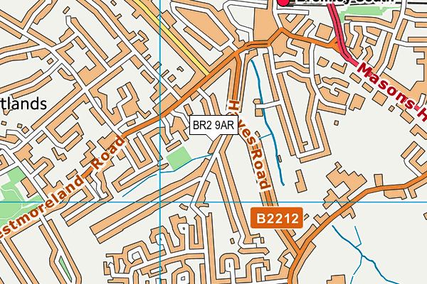 BR2 9AR map - OS VectorMap District (Ordnance Survey)