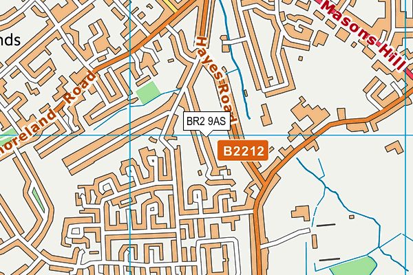BR2 9AS map - OS VectorMap District (Ordnance Survey)