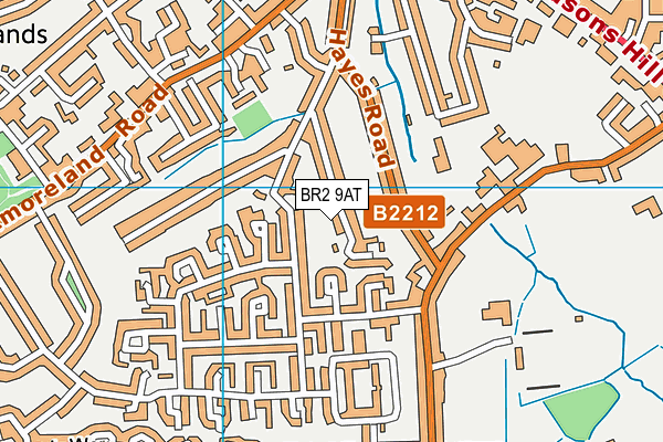 BR2 9AT map - OS VectorMap District (Ordnance Survey)