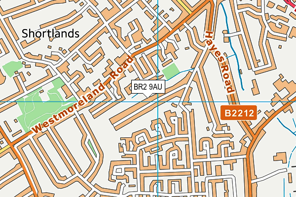 BR2 9AU map - OS VectorMap District (Ordnance Survey)
