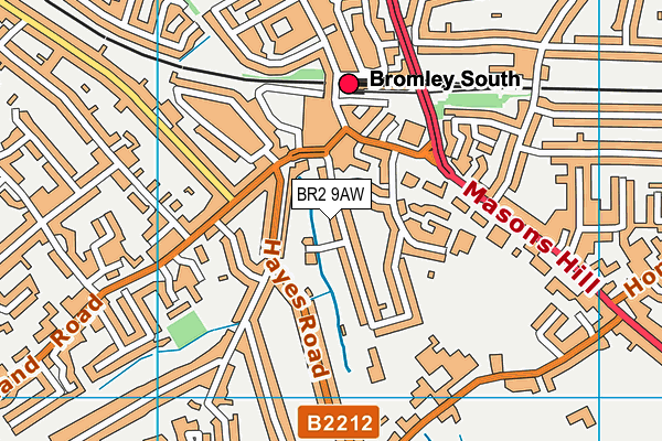 BR2 9AW map - OS VectorMap District (Ordnance Survey)