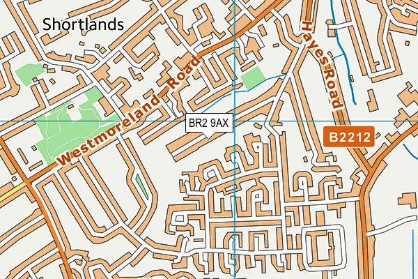 BR2 9AX map - OS VectorMap District (Ordnance Survey)