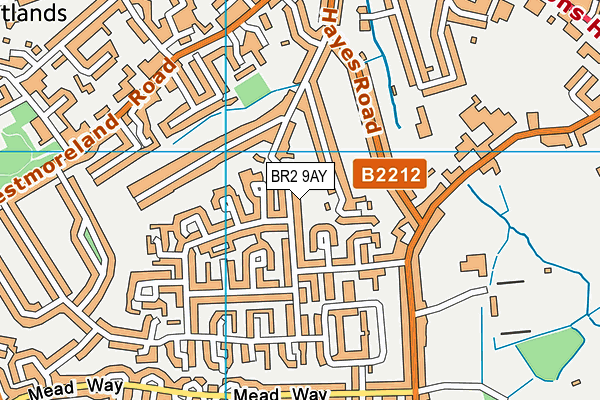 BR2 9AY map - OS VectorMap District (Ordnance Survey)