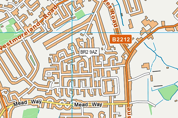 BR2 9AZ map - OS VectorMap District (Ordnance Survey)