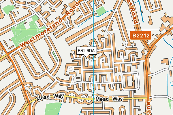 BR2 9DA map - OS VectorMap District (Ordnance Survey)