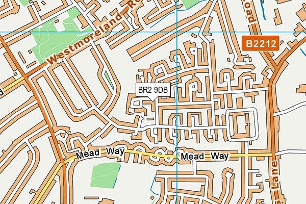 BR2 9DB map - OS VectorMap District (Ordnance Survey)