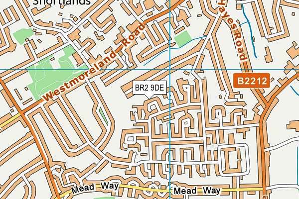 BR2 9DE map - OS VectorMap District (Ordnance Survey)