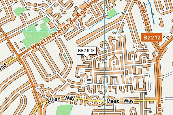 BR2 9DF map - OS VectorMap District (Ordnance Survey)