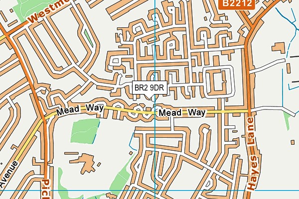 BR2 9DR map - OS VectorMap District (Ordnance Survey)
