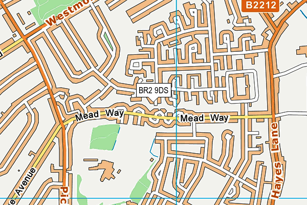 BR2 9DS map - OS VectorMap District (Ordnance Survey)