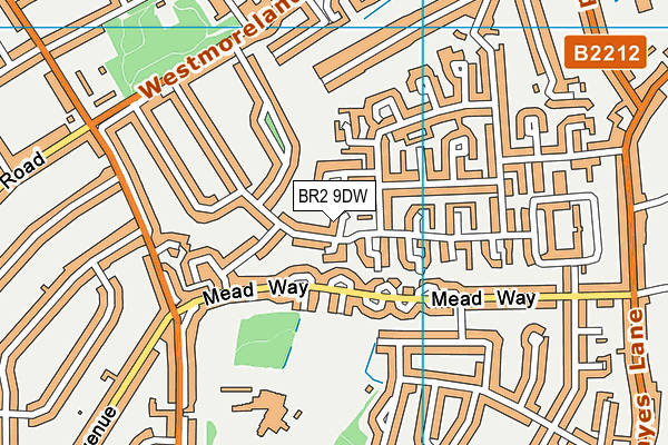 BR2 9DW map - OS VectorMap District (Ordnance Survey)