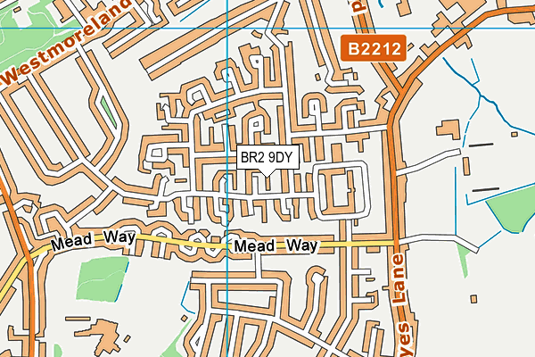 BR2 9DY map - OS VectorMap District (Ordnance Survey)