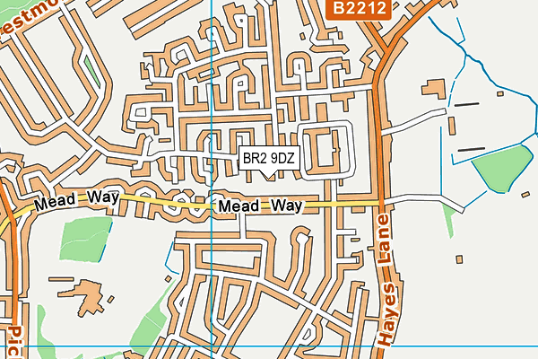 BR2 9DZ map - OS VectorMap District (Ordnance Survey)