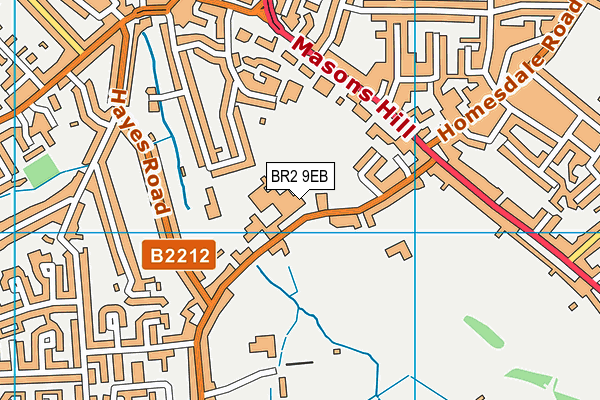 BR2 9EB map - OS VectorMap District (Ordnance Survey)