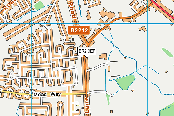 Bromley Town And Old Bromleians Cricket Club map (BR2 9EF) - OS VectorMap District (Ordnance Survey)