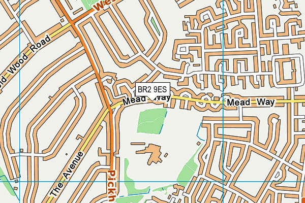 BR2 9ES map - OS VectorMap District (Ordnance Survey)
