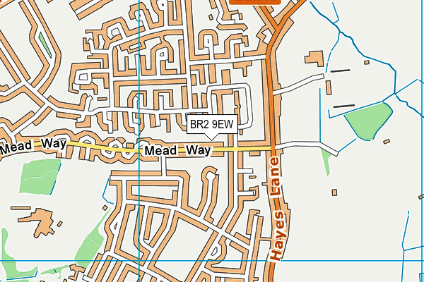 BR2 9EW map - OS VectorMap District (Ordnance Survey)