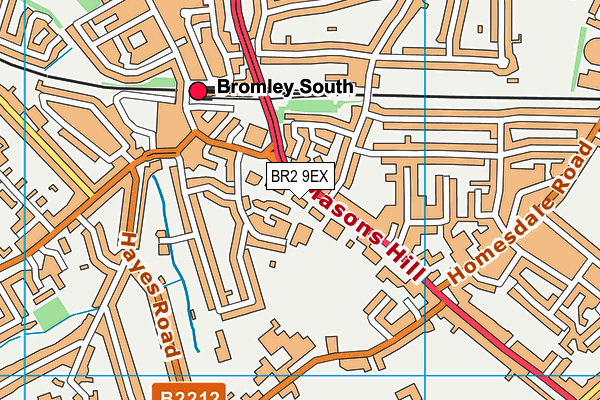 BR2 9EX map - OS VectorMap District (Ordnance Survey)