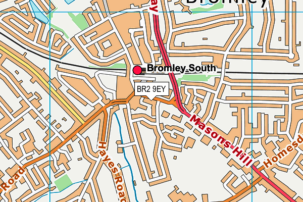 BR2 9EY map - OS VectorMap District (Ordnance Survey)