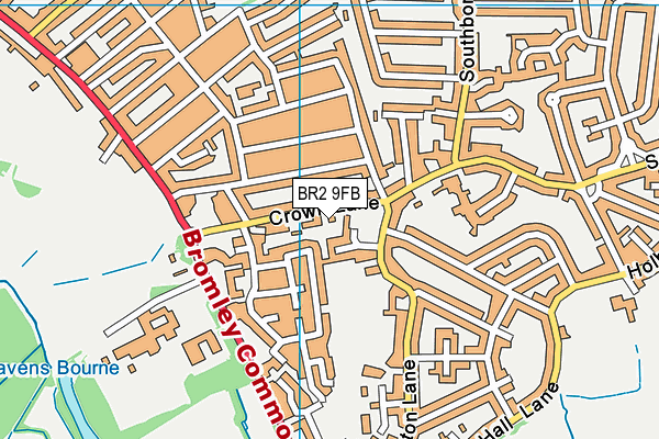 BR2 9FB map - OS VectorMap District (Ordnance Survey)